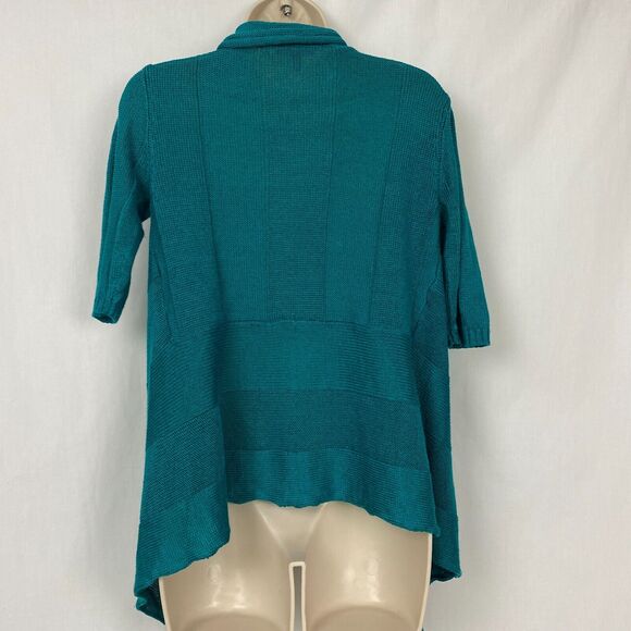 Eileen Fisher Cardigan Sweater Womens Small Linen Silk Blend Open Front Summer S - Picture 4 of 9
